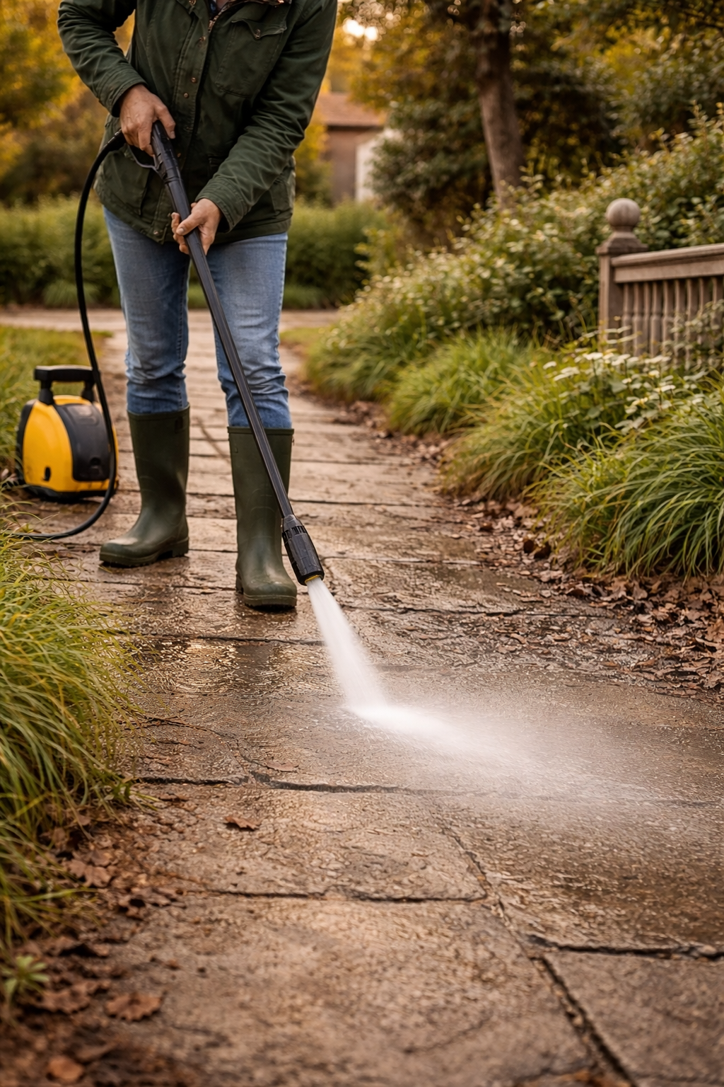 Clean interlock driveway and walkway on a Toronto home